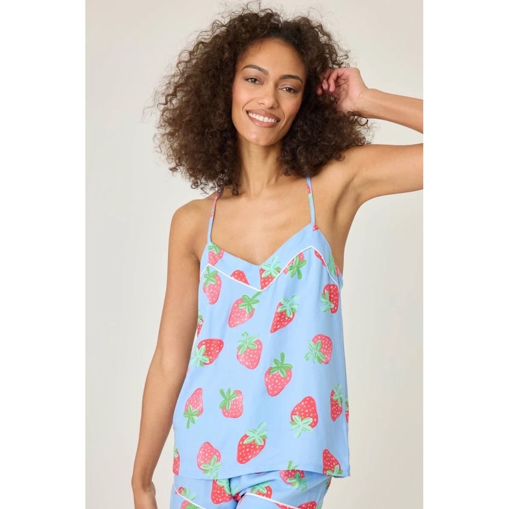 Pj salvage Lazy Days Strawberry Tank Top size med new